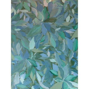 Original Green & Blue Acrylic Floral Painting