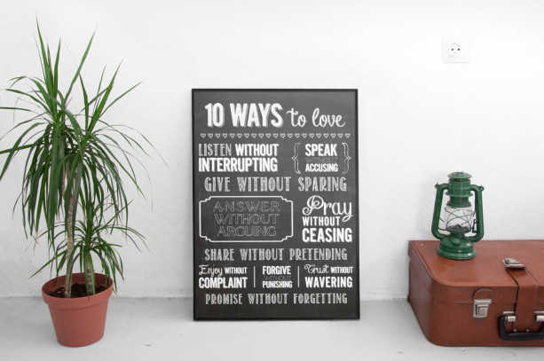 10 Ways To Love | Inspirational Art Print | Scripture Home Decor | Housewarming Gift | Gift For Couple