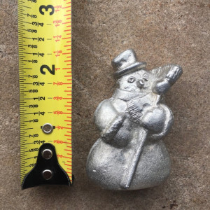 Snowman pewter figurine, hand cast