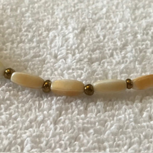 Fantasy "Ivory" handmade beaded necklace 19" long