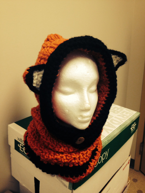 Crochet Fox Hooded scarf