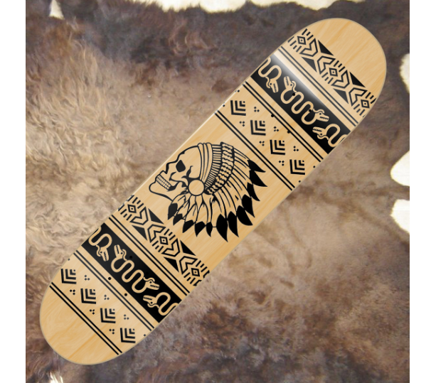 Chief Skull Style Skateboard Deck