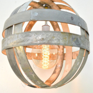 ATOM Collection - Maruta - Double Ring Pendant Light / made from salvaged California wine barrels -100% Recycled! 