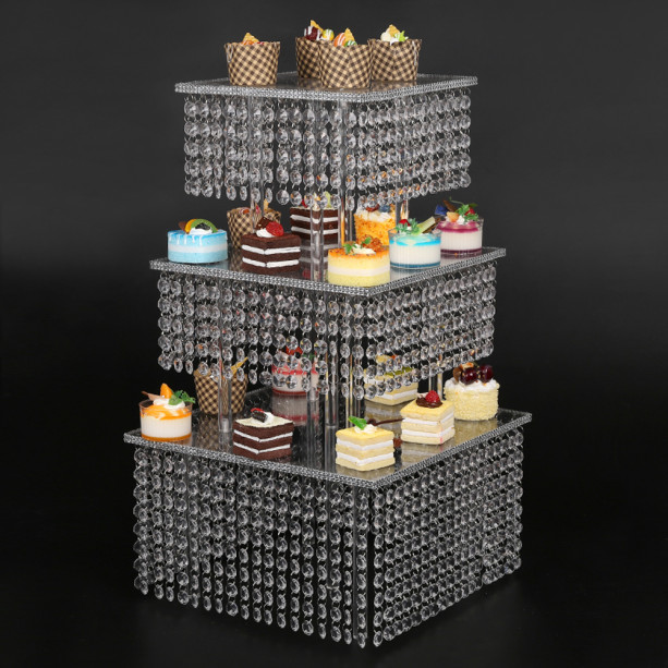 4 Tier Cupcake Stand - Parties Buffet Supplies for a Baby Shower, Birthday Party, Bridal Shower or Wedding