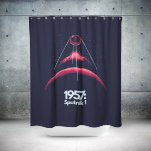 Retro 1957 Sputnik Shower Curtain