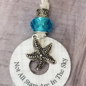 Pendant Necklace/Washer Style -Adjustable Knots - Starfish/Beach Theme - Not All Stars Are In Sky - Plain Old Fun Collection