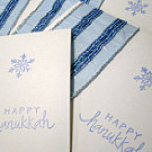 1/2 PRICE CARD SALE !! Set of 12 hand made "Happy Hanukkah" cards #6170