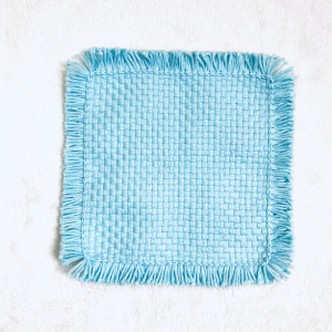 Aqua Square 8 inch large trivet handmade by Padma Bella