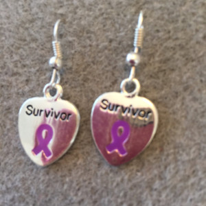 Purple Ribbon Survivor Earring