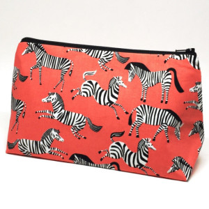 Zebra Cosmetic Bag - Travel Bag, Zebra Fabric, Large Cosmetic Bag, Zebra Bag, Gifts for Mom, Zippered Pouch, large toiletry bag