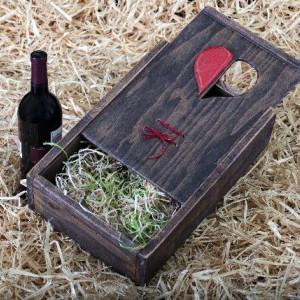 Open Heart Wooden Gift, Jewelry, or Wine Box
