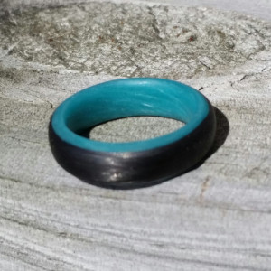 Carbon Fiber Teal Glow Ring