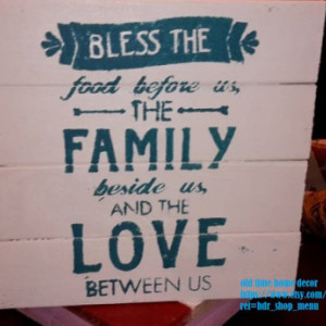 Bless the food before us, Large hand painted wood sign, Kitchen & dining room decor, Housewarming gift, wedding gift,