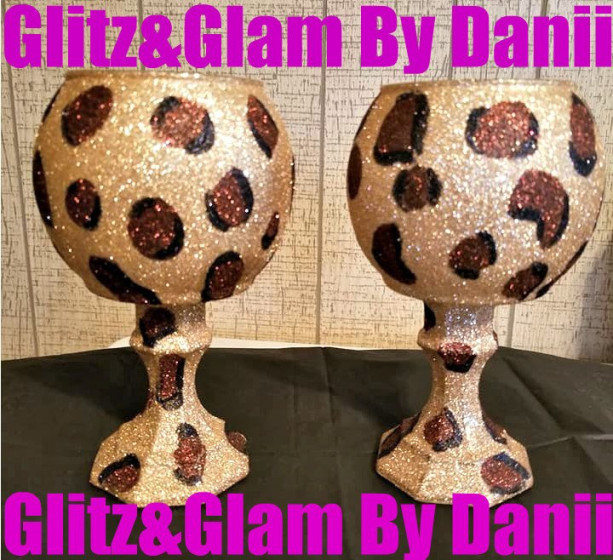 Custom Leopard Print Gauntlet Wine Glass