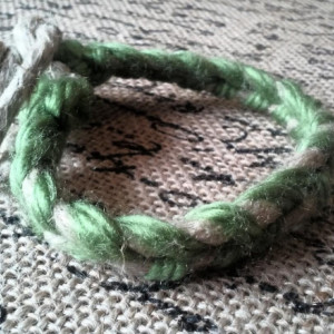Simple Weave Green Yarn Hemp Bracelet