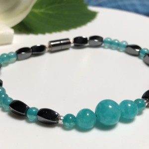 Courage Bracelet  |  Truth |  Luck  |  Opportunity  |  Business  | Calm  |  Focus  |  Emotional Healer  |  Amazonite | Magnetic 