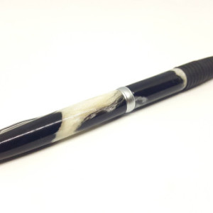 Handcrafted Acrylic Black/Pearl Slimline pen w/Comfort Grip