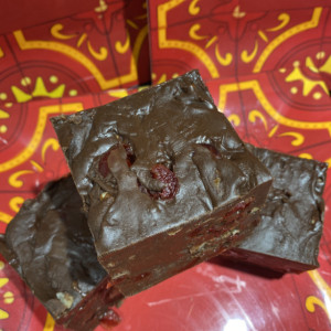Chocolate Cherry Pecan Fudge  1/2 pound  **FREE SHIPPING** 