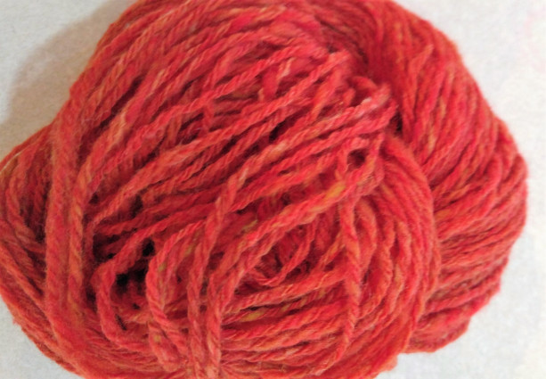 Handspun yarn- hand dyed yarn- art yarn- 200 yds-Orange Merino wool-orange yarn-knitting supplies-crochet-crochet supplies-handspun