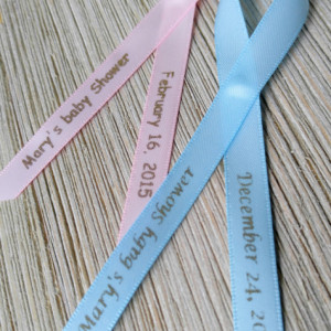 10 Baby Shower Personalized Ribbons 3/8 inches wide (unassembled)