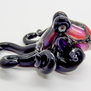 The Elvis Kracken Collectible Wearable  Boro Glass Octopus Necklace / Sculpture Made to Order