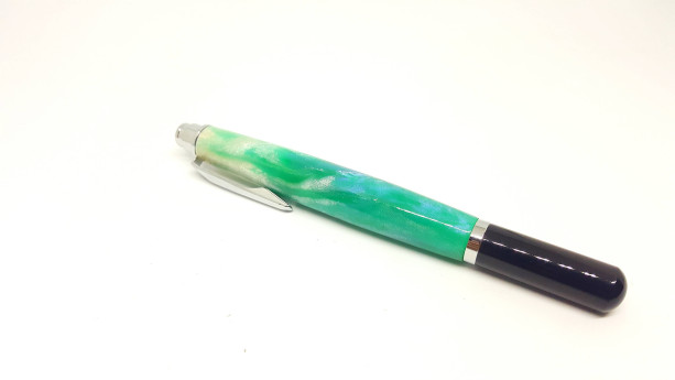 Handcrafted Acrylic Green/Pearl Rollester Roller Ball pen
