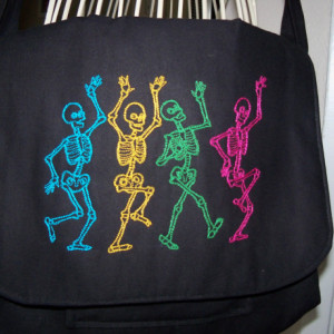 Dancing Skeleton Messenger Bag