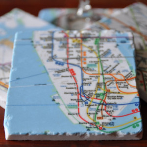 NYC Map Marble Coasters. Ideal for Wedding, Anniversary, Birthday, Christmas, Valentine's Day, New York City Coasters, Unique Gift. Handmade