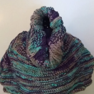 Knitted Snood, Custom Made Hooded Shawl