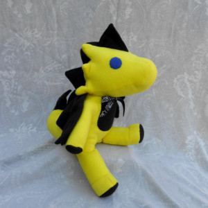 Bright Yellow and Black Large Dragon