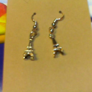 Eiffel Tower silver tone earrings.