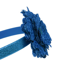 Blue Handmade Flower with Blue Glitter Headband | Girl Hair Accessories | Hair Clips | Hair Barrette | Cotton Fabric
