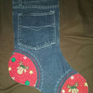 Recycled Jeans Christmas Stocking