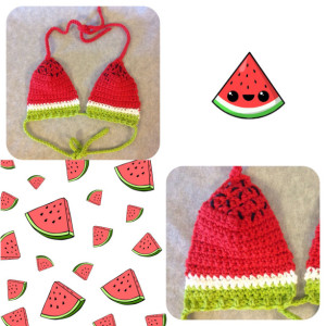 Watermelon Bikini Crop Top - Small