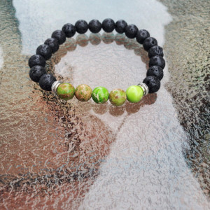 Emperor Turquoise Lava Stone Grounding Bracelet, Meditation Anxiety Stress Relief Bracelet, Fashion Buddha Jewelry