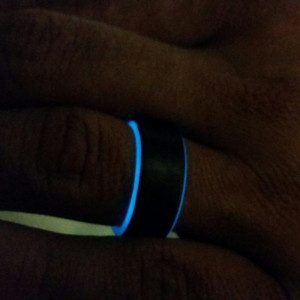 Carbon Fiber Blue Glow Ring