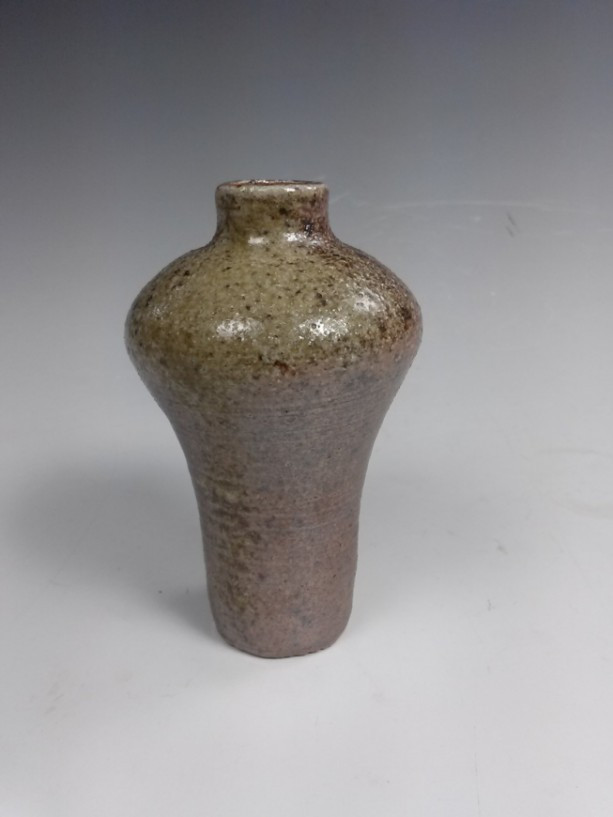 Wood Fired Pottery Bottle or Bud Vase