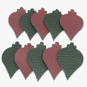 1.5" Christmas Die Cut Shapes, Reversible Leather (12)