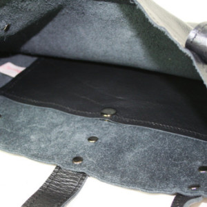 Gray Leather Hobo, leather handbag, dark gray women's tote