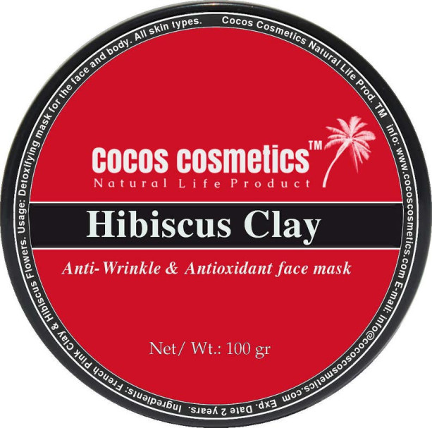 Hibiscus floral Clay Mask | by Cocos Cosmetics Hibiscus Facial Mask | Hibiscus Powder Face Mask | Mature Skin Mask