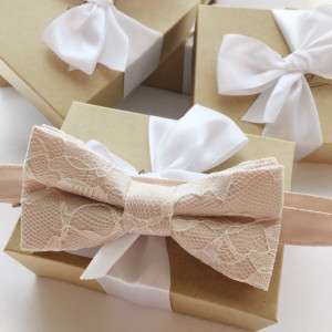 Champagne and Ivory Bow Tie
