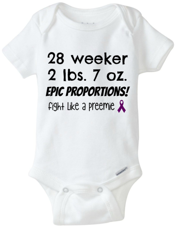 Epic Proportions customized preemie shirt