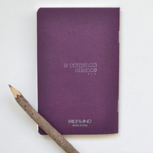 Patchwork heart notebook -- small plum Fabriano journal