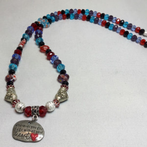 Multicolored Beaded charm necklace