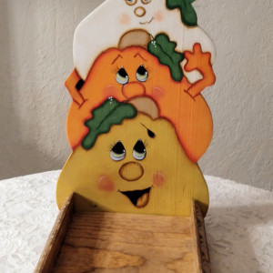 Candy Corn Pumpkins Pumpkin Treat Box  13" tall Handmade