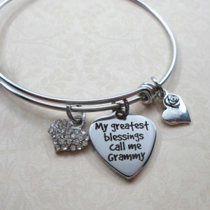 My Greatest Blessings Call Me Grammy Stainless Steel Bangle