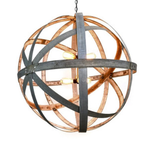 ATOM Collection - Colossus -  Barrel Ring Chandelier / made from retired Napa wine barrel rings - 100% Recycled!