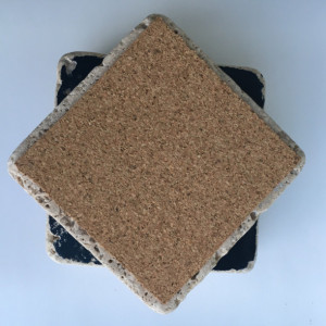 Indiana State Flag Natural Stone Coasters, Set of 4 with Full Cork Bottom