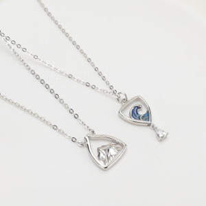 925 Silver Mountains & Seas Matching Necklaces Free Engraving