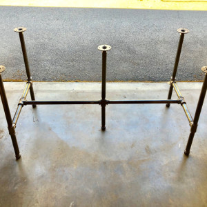 Black Pipe Table Frame/TABLE LEGS "DIY" Parts Kit, 1" x 106" long x 28" wide x 30" tall  -  Custom sizes available in this style table base